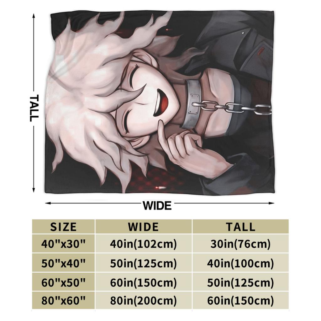 Danganronpa Nagito Komaeda Flannel Blankets Game Anime Novelty Throw Blanket for Home 125*100cm Warm
