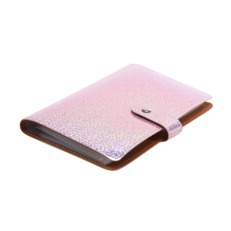A6 Glitter Money Saving Binder 50 Pockets Large Capacity Cash Envelope Wallet Sparkle Budget Binder For Cash Saving