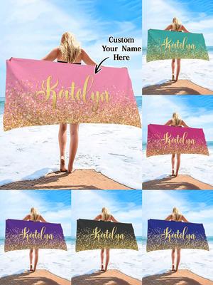 Customized Beach Towel Name Personalized Super Absorbent Bath Towel Lightweight & Compact Pool Towel Summer Seaside Wholesale