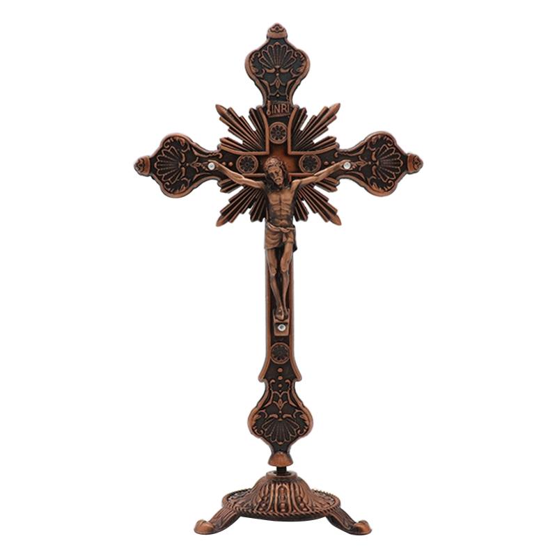 Luxurious Tabletop Crucifix Figurine Religious Gift Table Decors Decorative Standing Nice Appeal Statue