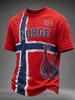 Nordisches Wikinger Norwegen Hemd Herren Damen 3D Gedrucktes Vintage Kulturmuster Kurzarm Streetwear T-Shirt Schnelltrocknend Sommer Freizeit Oberteil