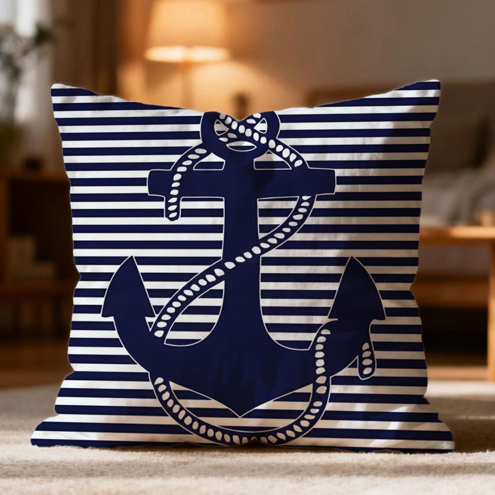 Popular OOcean Sailorer Cushion Cover Soft Washable Pillow Case Multi-Scene for Couch Bed Travel Office Use