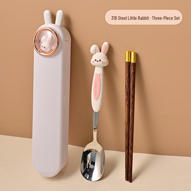 Abay Portable Cartoon Rabbit Cutlery Set