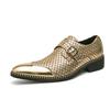New Fashion Gold Business Large Size Leather Shoes Foreign Trade Men's Personality Pointed Glossy Banquet Wedding Leather Shoes