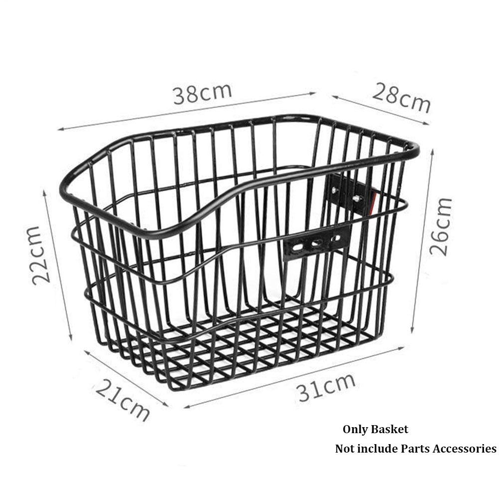 Easy To Install Bicycle Rear Basket Metal Fixed Durable Bike Rear Basket Black/Silver Adjustable Mountain Bike Basket