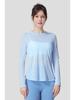 Women's Bamboo Yarn Quick-Dry Long Sleeve Yoga Top with Back Cross Design