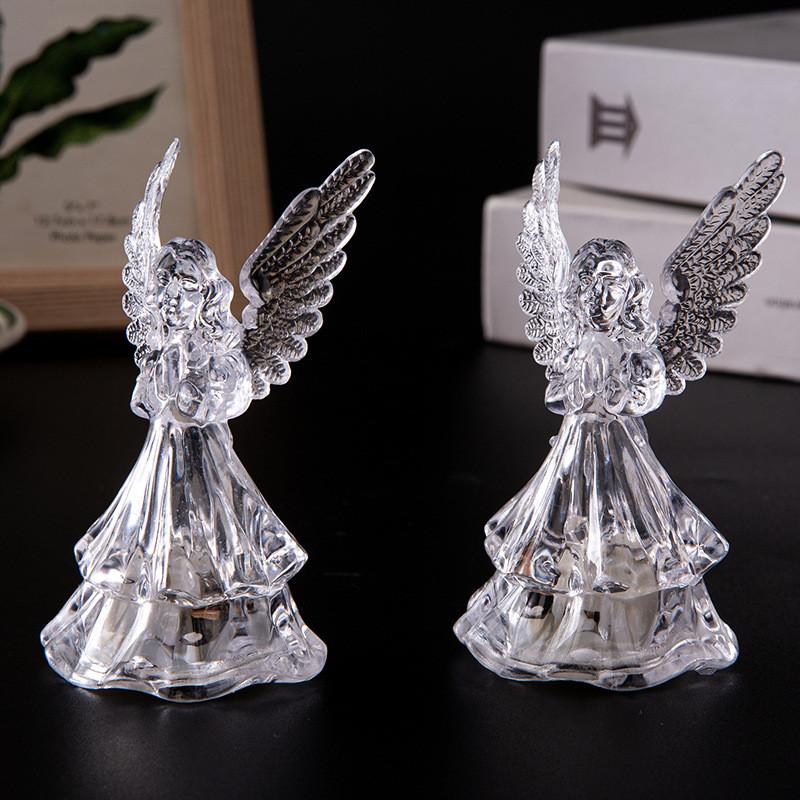 Waterproof Acrylic Angel Night Lamp With Colorchanging Light For Girl And Boy Bedroom Decor