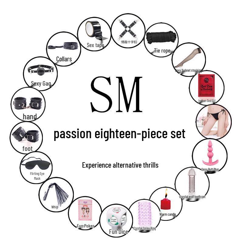 Kit Erotic SM pentru Adulți: Mască de ochi, Zăbală, Bici de piele și Corzi de legare
