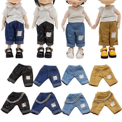 Quality Clothes Accessories 1/12 Dolls Hoodies Fashion Ripped Pants PU Leather Jackets Doll Jeans