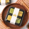 4-Count Black Mung Bean Cake & Mooncake Gift Boxes with Gold Stickers, 100 Sets