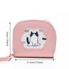 Cartoon Cute Cat Short Wallet Zipper Card Holder Fashion PU Leather Card Bag  Outdoor