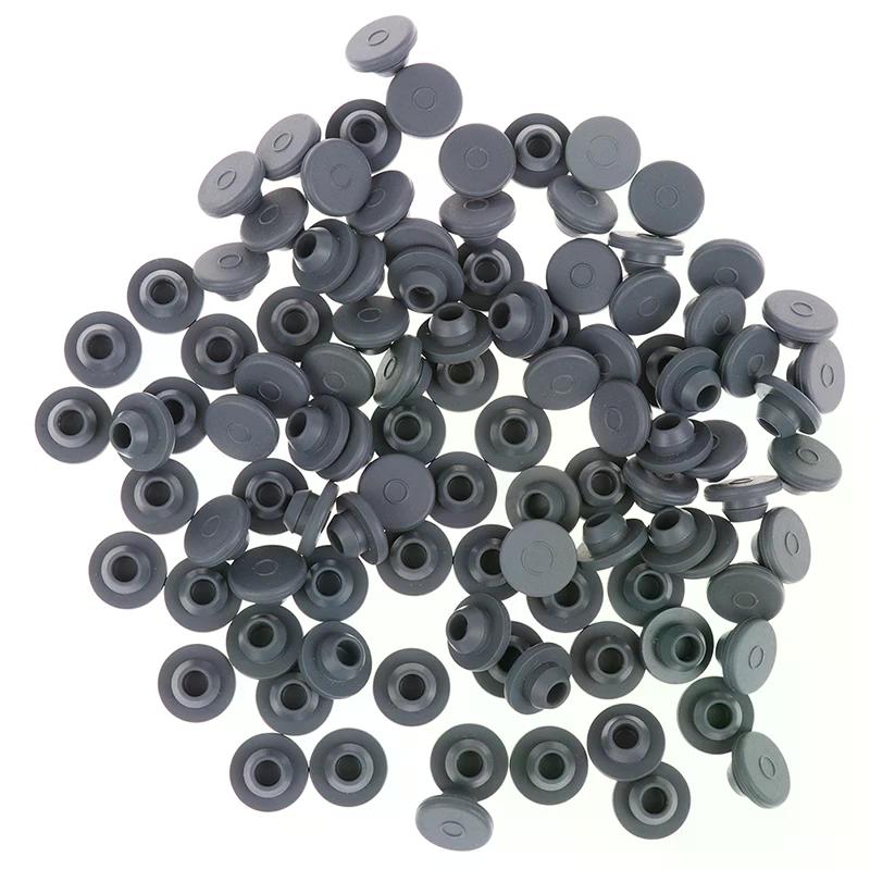 100pcs Rubber Stoppers Self Injection Ports For 13mm Glass Bottles