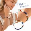 Multicolor Cross Beaded Bracelet, Adjustable Jewelry for Women