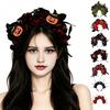 Comfortable Halloween Headband Floral Headband, Handmade 3D Shape Widened Fit Pumpkin Witch Hair Hoop, Non-Slip with Decoration Dark