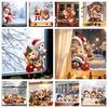 Christmas Window Sticker Santa Claus Snowman Reindeer Animal Glass Decal Holiday Decor