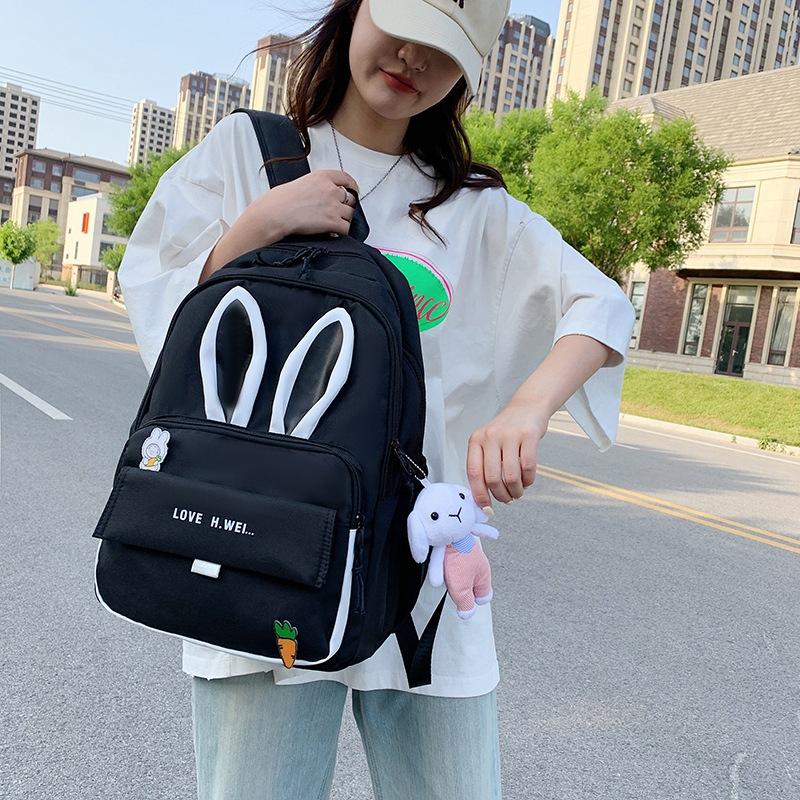 Schoolbag college students multi-functional make-up commute schoolbag new backpack trend large capacity simple cute backpack