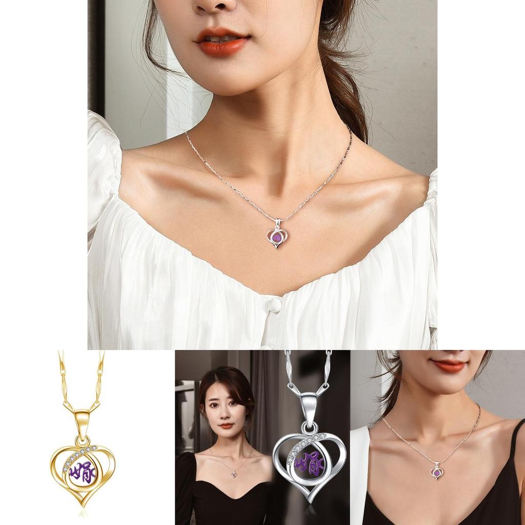 Elegant Crystal Heart Shaped Titanium Steel Necklace For Women Unique Gift For Loved Ones