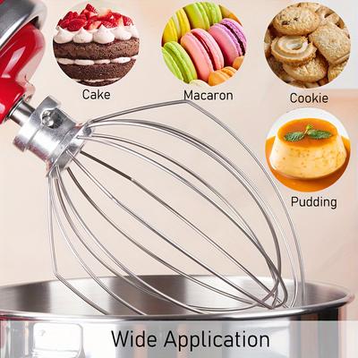 KN256WW 6QT Stainless Steel Wire Whip for KitchenAid Mixer, Food-Grade Whisk Attachment for Eggs, Cream, Mayonnaise, Replacement