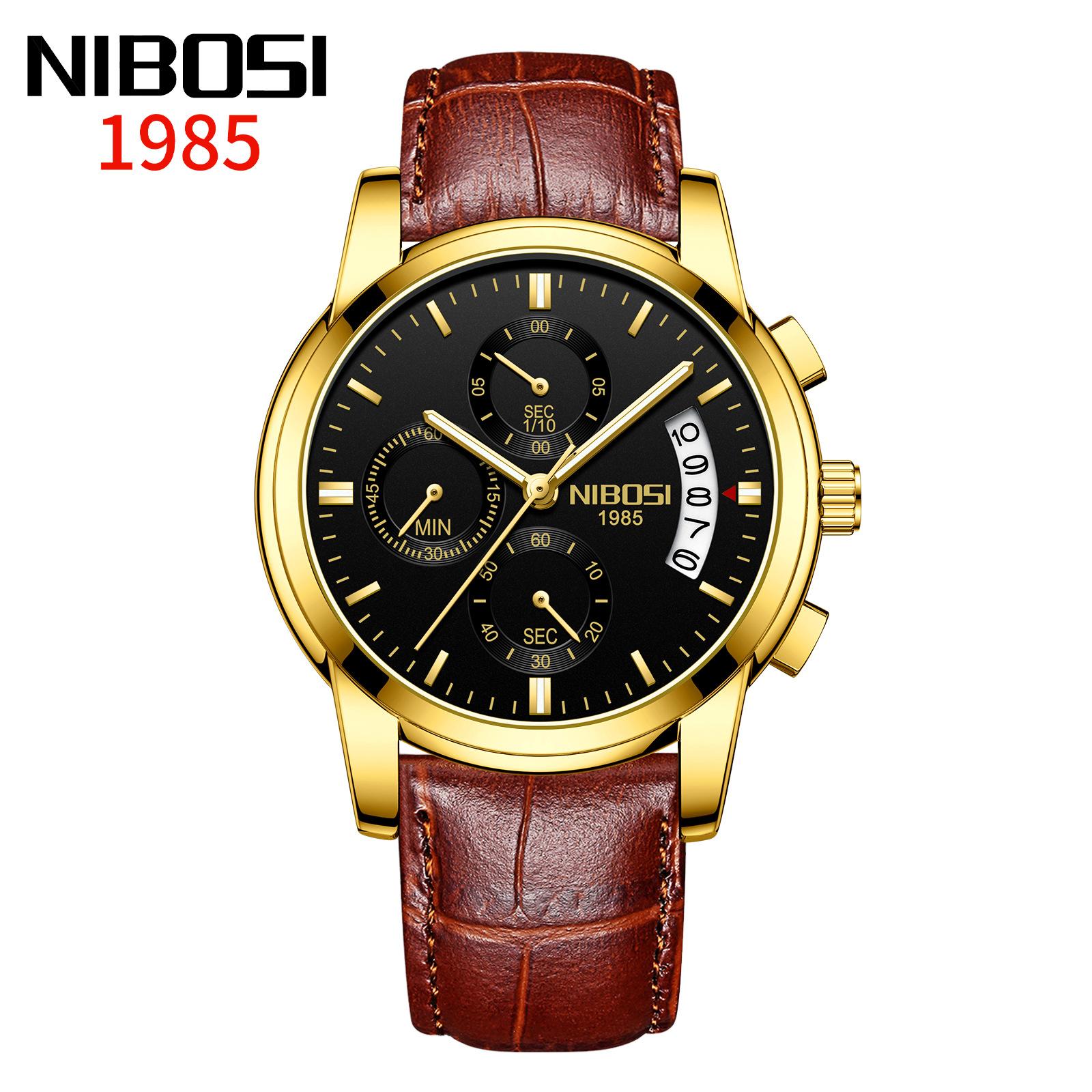 

Часы NIBOSI Деловые мужские часы Многофункциональные шестиконтактные кварцевые часы