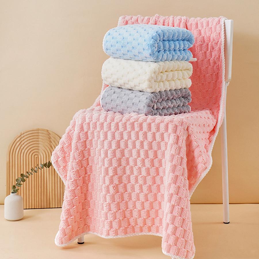 Large 90x180 Coral Fleece Soft Thickened Bath & Beach Towel