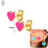925 Silver Needle Cute Starfish/Shrimp Pendant Earrings Red Chili/ Star Enamel Gold Earrings For Women Fashion Jewelry