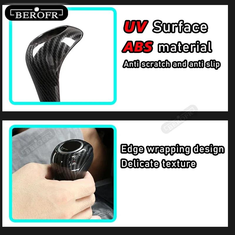 For LEADING ONE 2020 Car Gear Shift Knob Head Cover Interior Sticker Styling Accessories Matte silver Carbon fibre