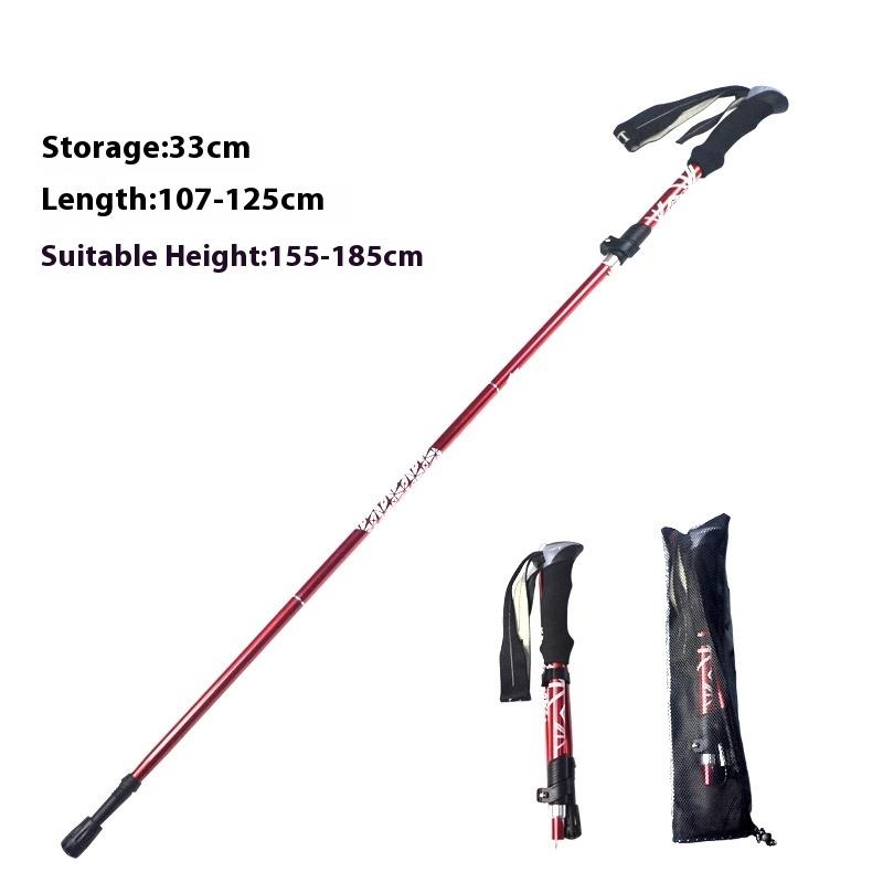 1 Stück 5-teiliger Outdoor Falt-Trekkingstock Camping Tragbarer Wanderstock Für Nordic Ältere Teleskopisch Einfach in die Tasche zu stecken