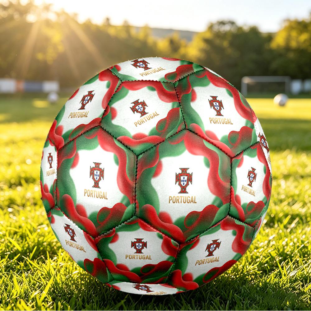 Portugal Football Printed Size 5 Soccer Ball Wear Resistant Standard Adult Training Football Fan Gift for Indoor Outdoor Match Sports