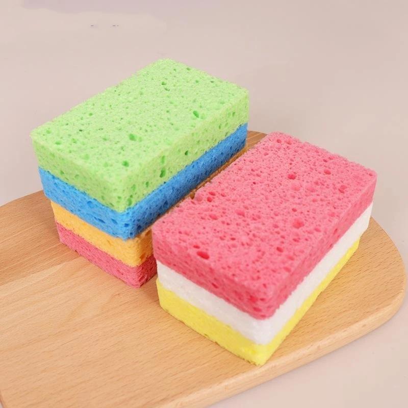 Thickened Wood Pulp Cotton Dishwashing Sponge Cloth Scouring Pad Absorbent Sponge Dishwashing Wipe