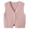 Designer Button Vest Knit V Neck Waistcoat Women Spring Cardigan Sweater Top