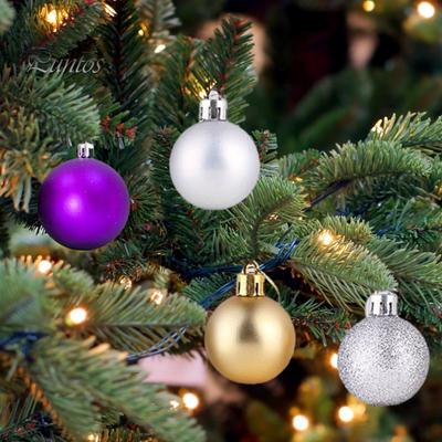24Pcs Christmas Ball Ornaments Eye-catching Xmas Decoration Create Festive Atmosphere Beautiful Christmas Balls
