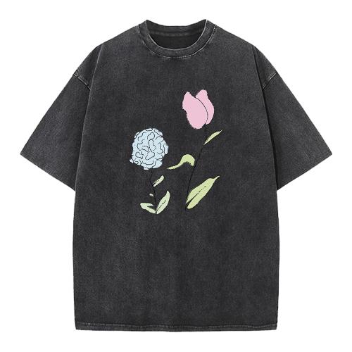 Peace Peace Tulip And Hydrangea T-Shirt Black/Xl-Xxl
