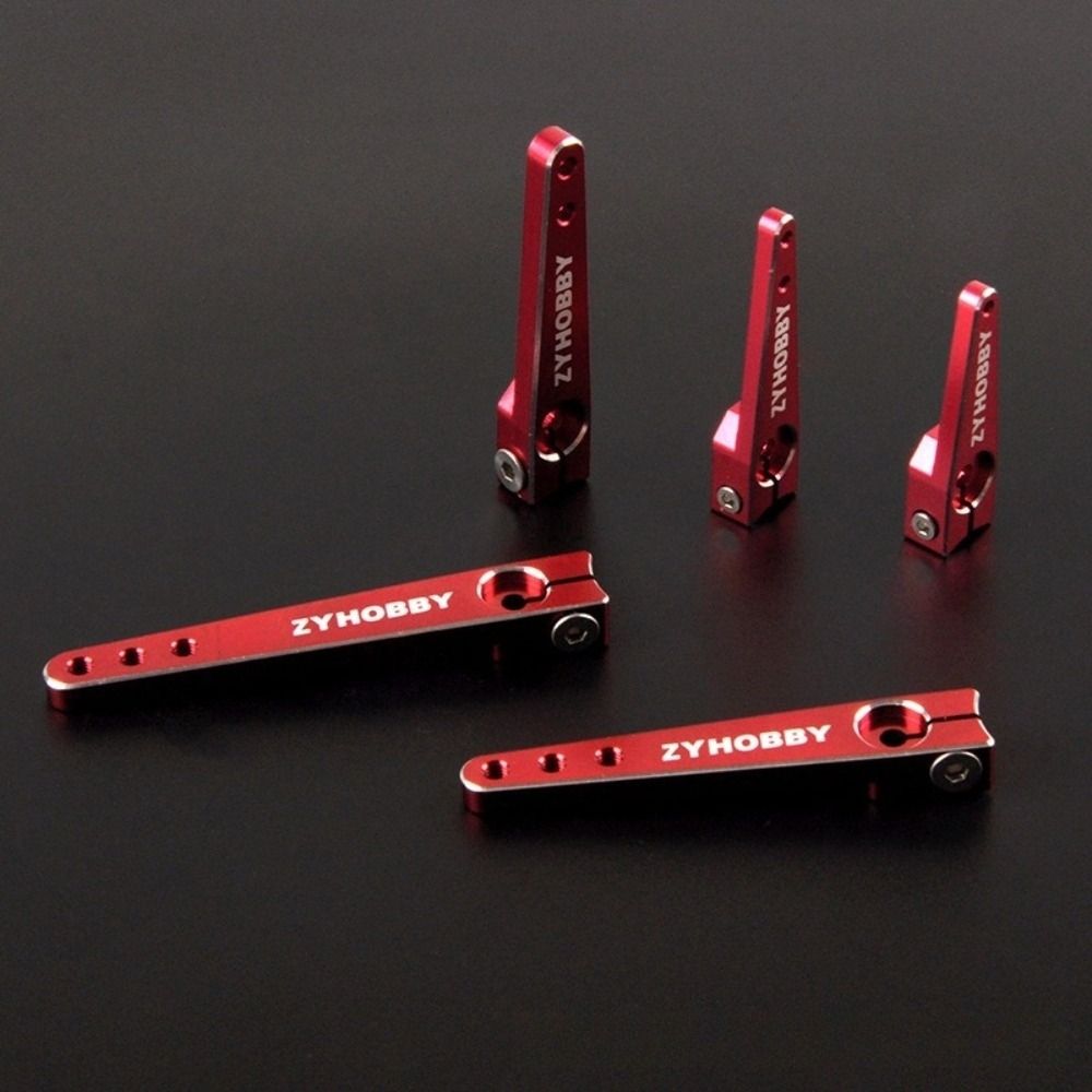 New Aluminum Alloy CNC Servo Arm 25T 1/1.25/1.5/1.75/2 Inch Steering Horn Red Durable Servo Swing Arm for RC Airplane