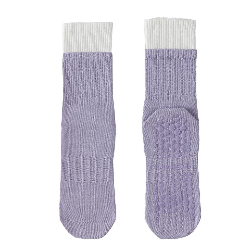 Two Wolves Women's Anti-slip Ballet Yoga Socks - Ankle Length, Pure Cotton, Sweat-absorbent, Odor-proof, Antibacterial, Thickened.