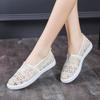 Mesh Atmungsaktive Schuhe für Damen Runde Zehenpartie Damenschuhe Slipper Sommer Flach 39 Ästhetisch Bequem und Elegant Baumwolle Neu