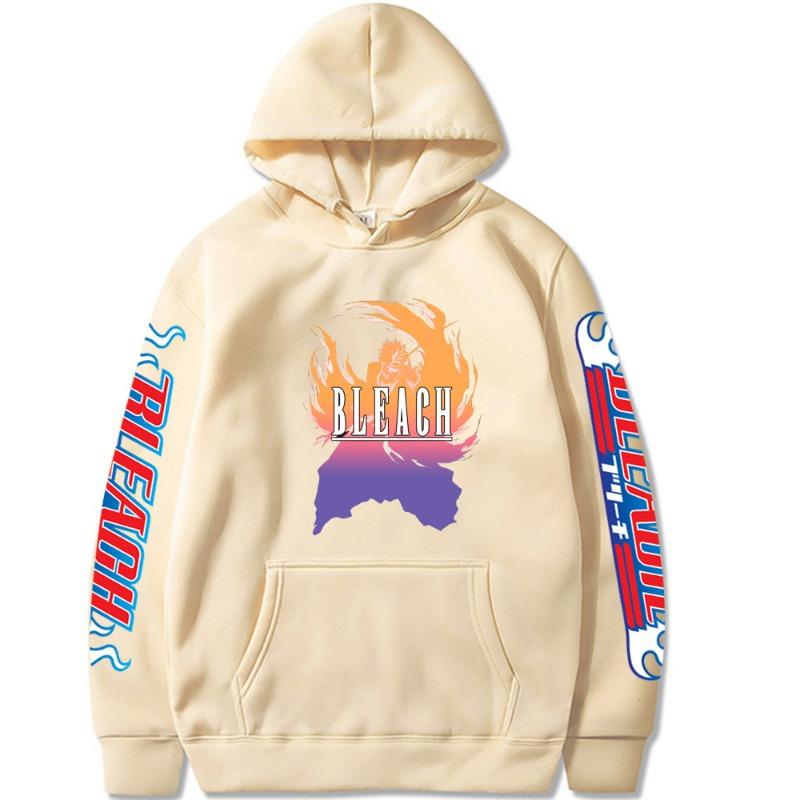 BLEACH Hoodies Print Fashion Sweatshirt Hip Hop Casual Unisex Autumn Winter Fleece Streetwear Tops Oversize Male Sudaderas