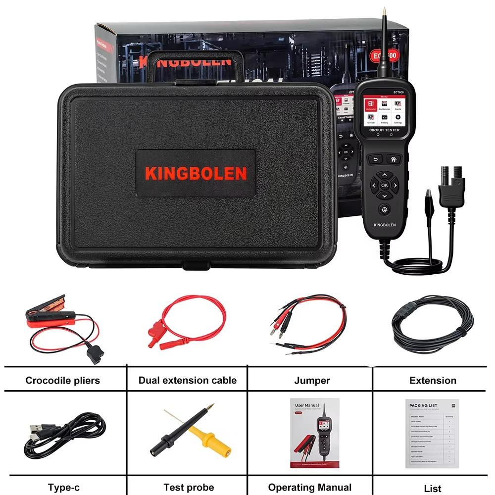 

KINGBOLEN ECT600 Automotive Power Scan Probe Car Electric Circuit Analyzer 12V-24V Injector Tester Car MultiMeter Tester ECT600