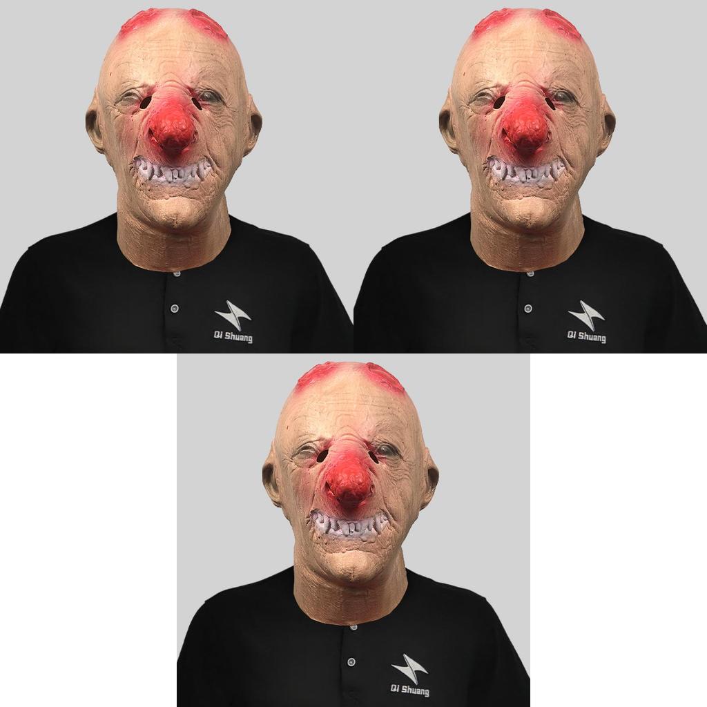 Scary Red Nose Clown Latex Mask For Halloween Party Costume Fun And Festivities