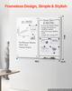 VEVOR Glass Dry Erase Board 2 Pack 900 x 600 mm White Magnetic Whiteboard, Wall-Mounted, Frameless, Thick Tempered Glass, with Markers