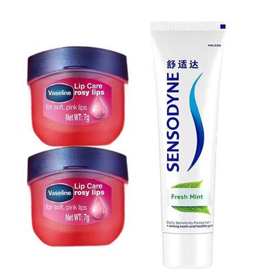 Sensodyne Toothpaste & Vaseline Lip Balm Bundle