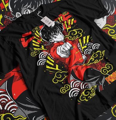 Ranma 1/2 T-Shirt Shampoo Rumiko Takahashi Kawai Waifu Manga Strip Anime Shirt Unisex T-Shirt