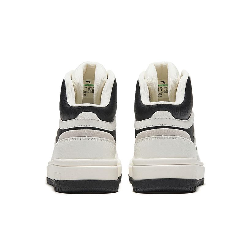 New Anta Life Collection Anti-Slip Wear-Resistant Mid-Top Skateboard Shoes Women's White Black 922448083-1