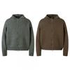 Mens High Street American Hooded Zip Knit Cardigan Warm Winter Sweater