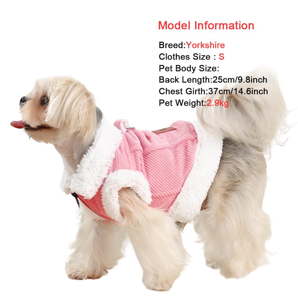 Winter Dog Clothes For Small Dogs Warm Thick Pet Jacket Coat With D-ring Chihuahua French Bulldog Sleeveless Fleece Vest Sweater