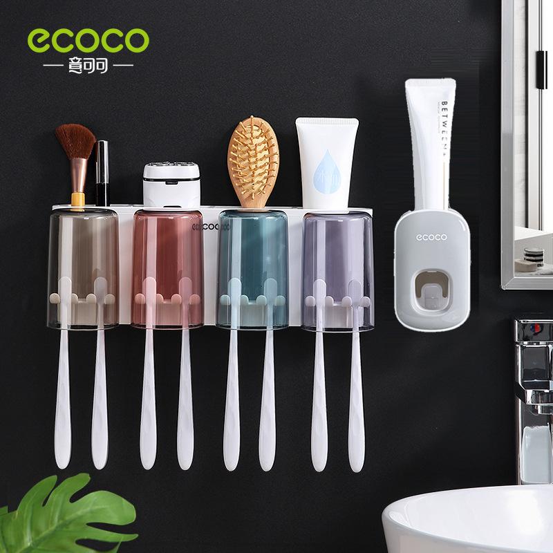 Toothbrush Cup Holder Wall-Mounted Toothbrush Rack Wall-Mounted Toilet No Punching Mouthwash Cup Electric Brushing Cup Set
