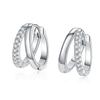 Custom Designer Double Round VVS 0.5Ct Iced Cut Diamond Moissanite Hoop Earrings for Women 925 Sterling Silver Fine Jewelry