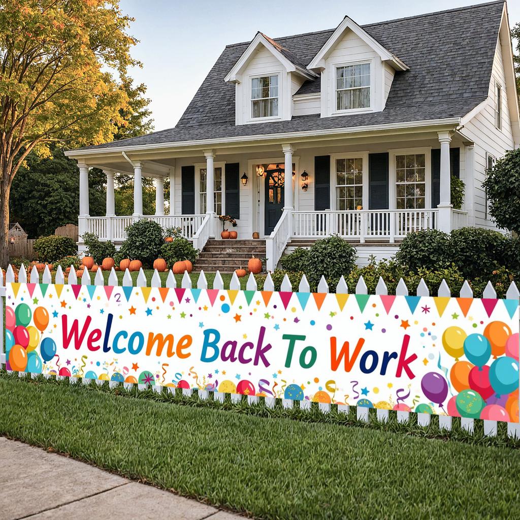 Reunion Banner Lightweight Office Banner Welcome Banner Polyester Material For Office Decoration Reunion Event Employee