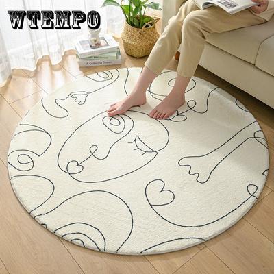 Einfache moderne runde Teppich Wohnzimmer Dekoration Sofa Couchtisch Matte Raumdekoration Teenager Teppich Home Schlafzimmer Dekor Pelz Teppiche