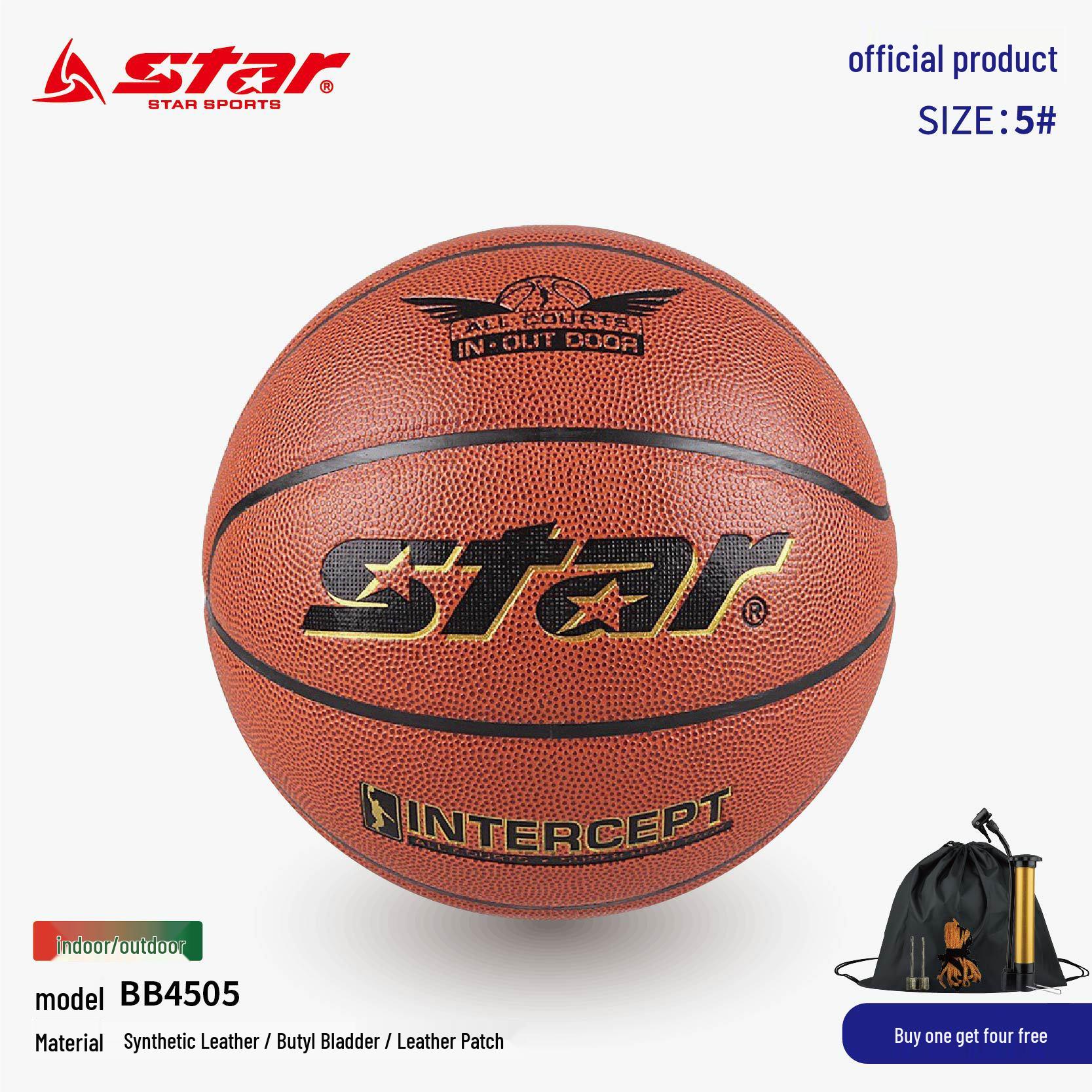 STAR Shida BB4507 Basketball - Adult Size 7, Women s Size 6, Children s Size 5, Indoor/Outdoor, Wear-Resistant for Cement Ground.