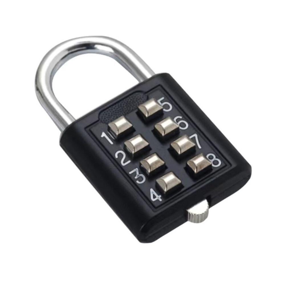 

New 8 Digit Button Combination Lock Anti-theft Metal Customs Password Lock Waterproof Rust Proof Password Pad Lock For Travel чёрный